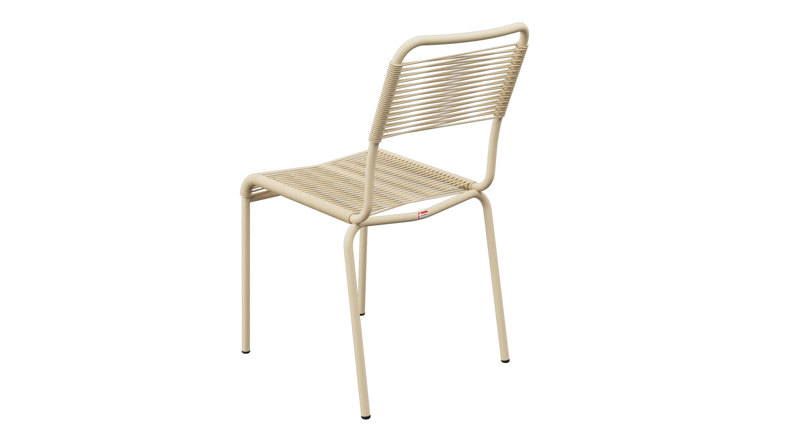 Rigi Spaghetti-Gartenstuhl ohne Armlehne in Pastellbraun präsentiert im Onlineshop von KAQTU Design AG. Gartenstuhl ist von Schaffner