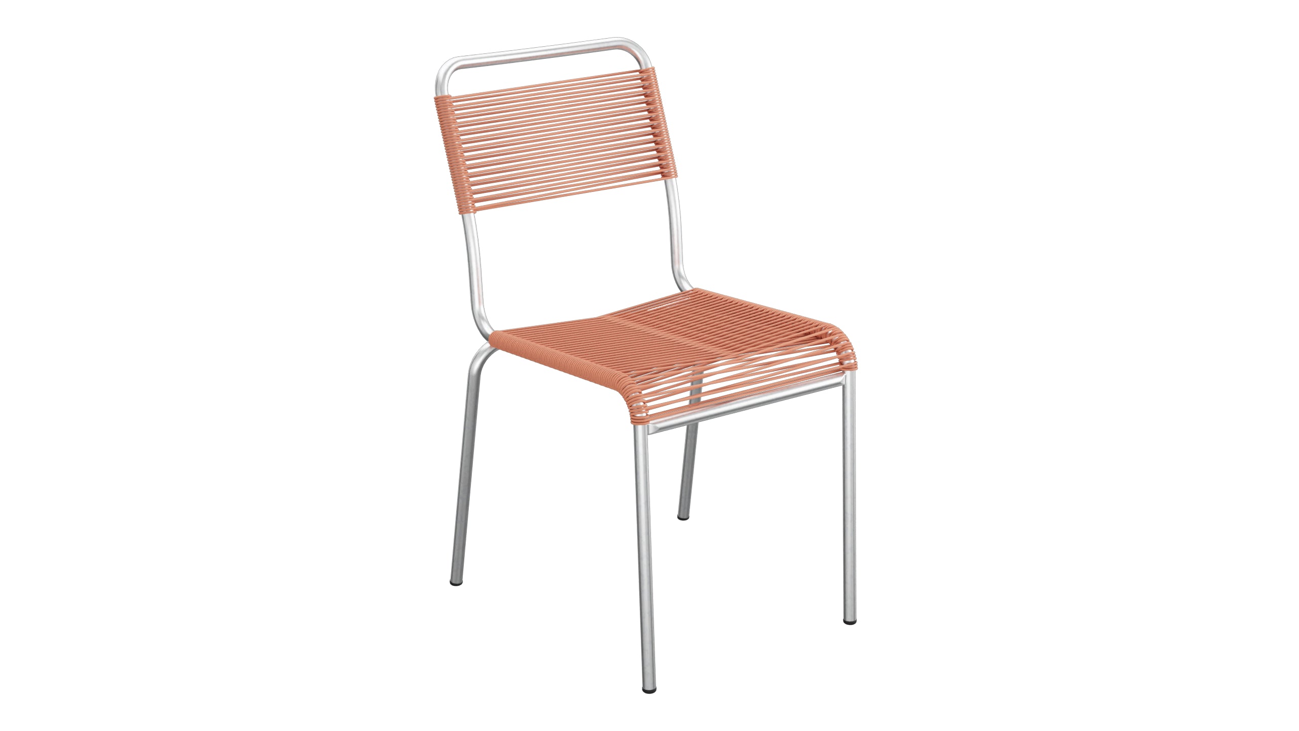 Rigi Spaghetti-Gartenstuhl ohne Armlehne in Pastellterracotta präsentiert im Onlineshop von KAQTU Design AG. Gartenstuhl ist von Schaffner