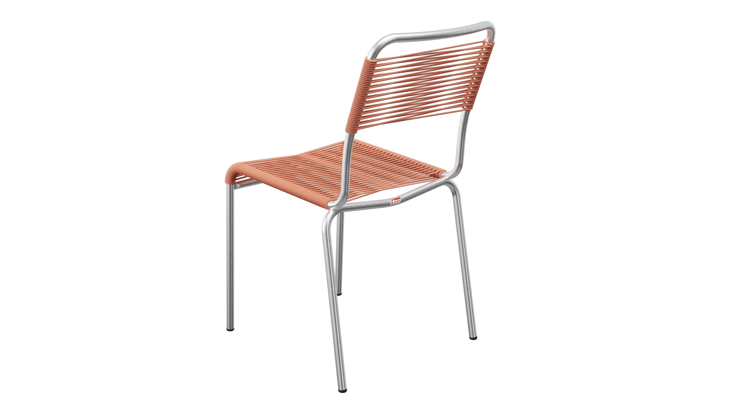 Rigi Spaghetti-Gartenstuhl ohne Armlehne in Pastellterracotta präsentiert im Onlineshop von KAQTU Design AG. Gartenstuhl ist von Schaffner