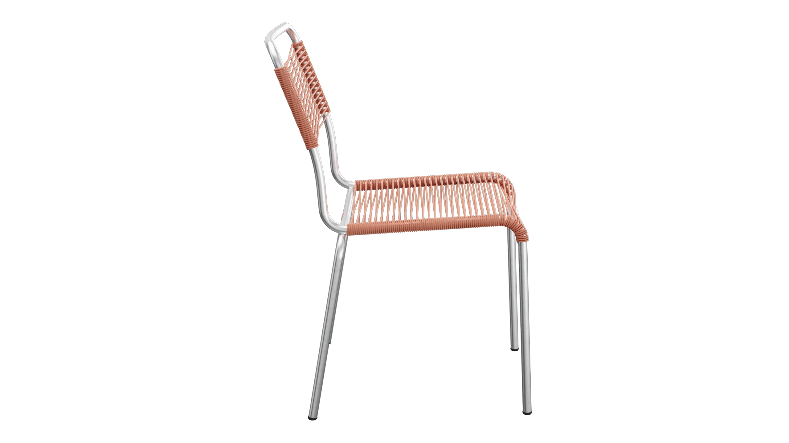Rigi Spaghetti-Gartenstuhl ohne Armlehne in Pastellterracotta präsentiert im Onlineshop von KAQTU Design AG. Gartenstuhl ist von Schaffner