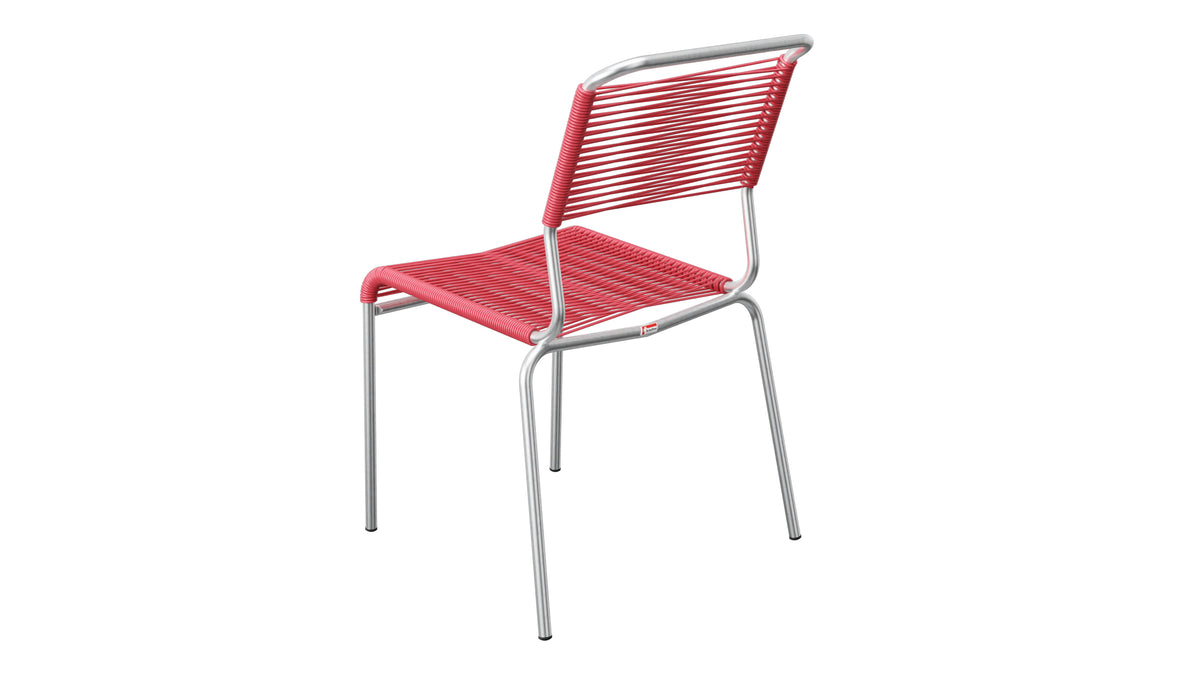Säntis Spaghetti-Gartenstuhl ohne Armlehne in Ahornrot präsentiert im Onlineshop von KAQTU Design AG. Gartenstuhl ist von Schaffner
