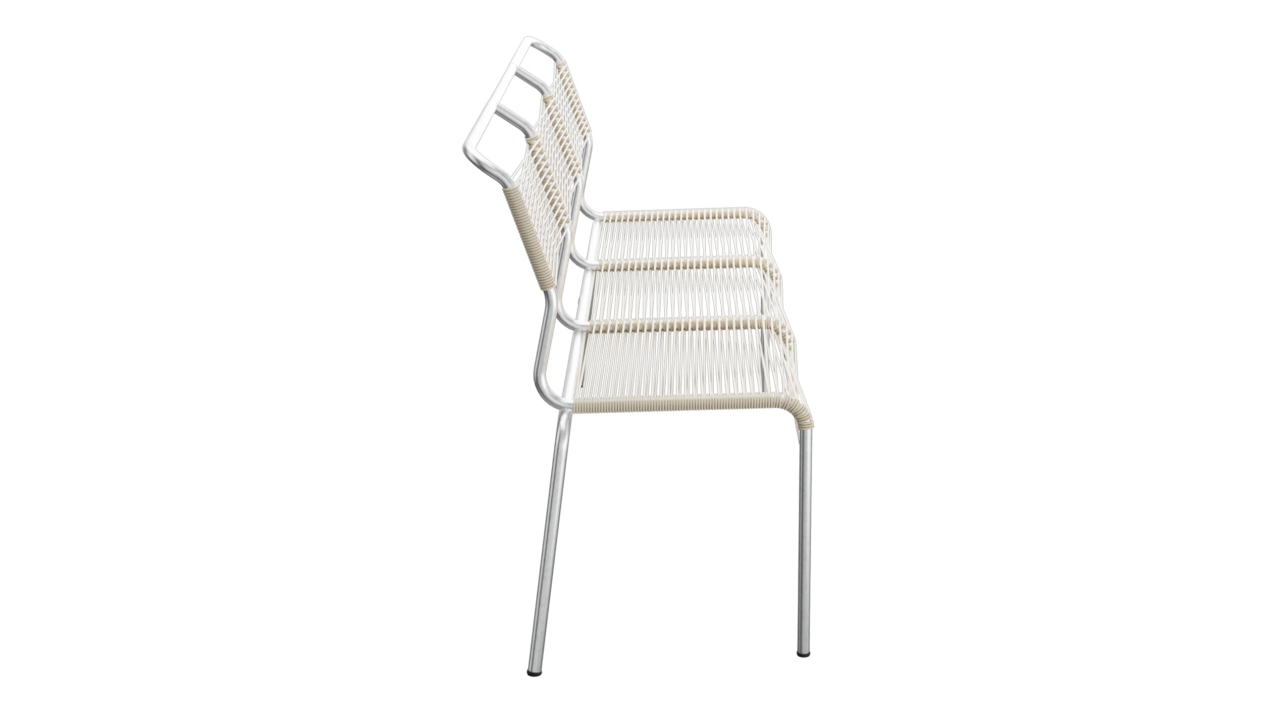 Säntis Spaghetti-3er-Gartenbank ohne Armlehne in Pastellsand präsentiert im Onlineshop von KAQTU Design AG. Gartenbank ist von Schaffner