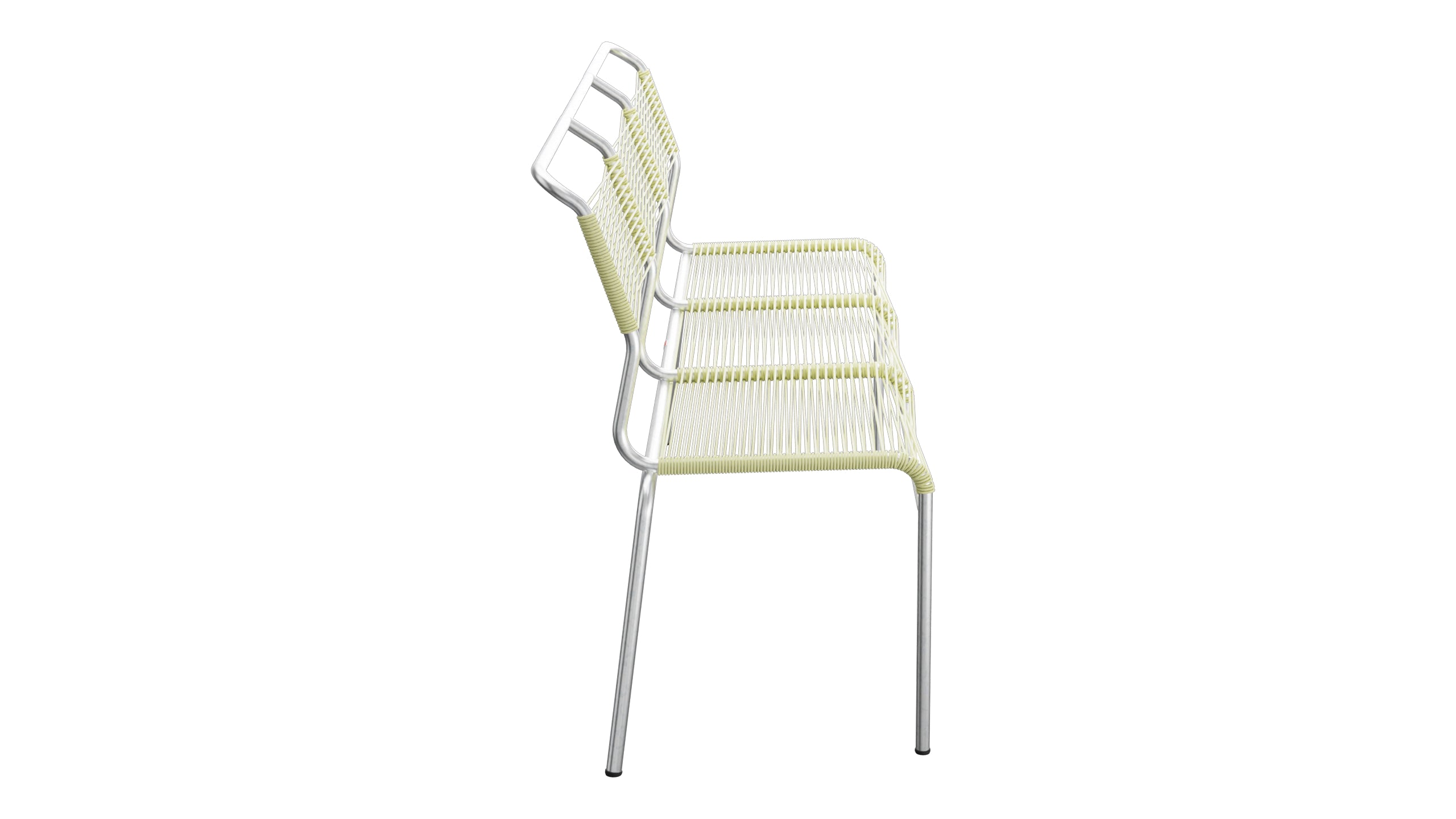Säntis Spaghetti-3er-Gartenbank ohne Armlehne in Buchsbaumgelb präsentiert im Onlineshop von KAQTU Design AG. Gartenbank ist von Schaffner
