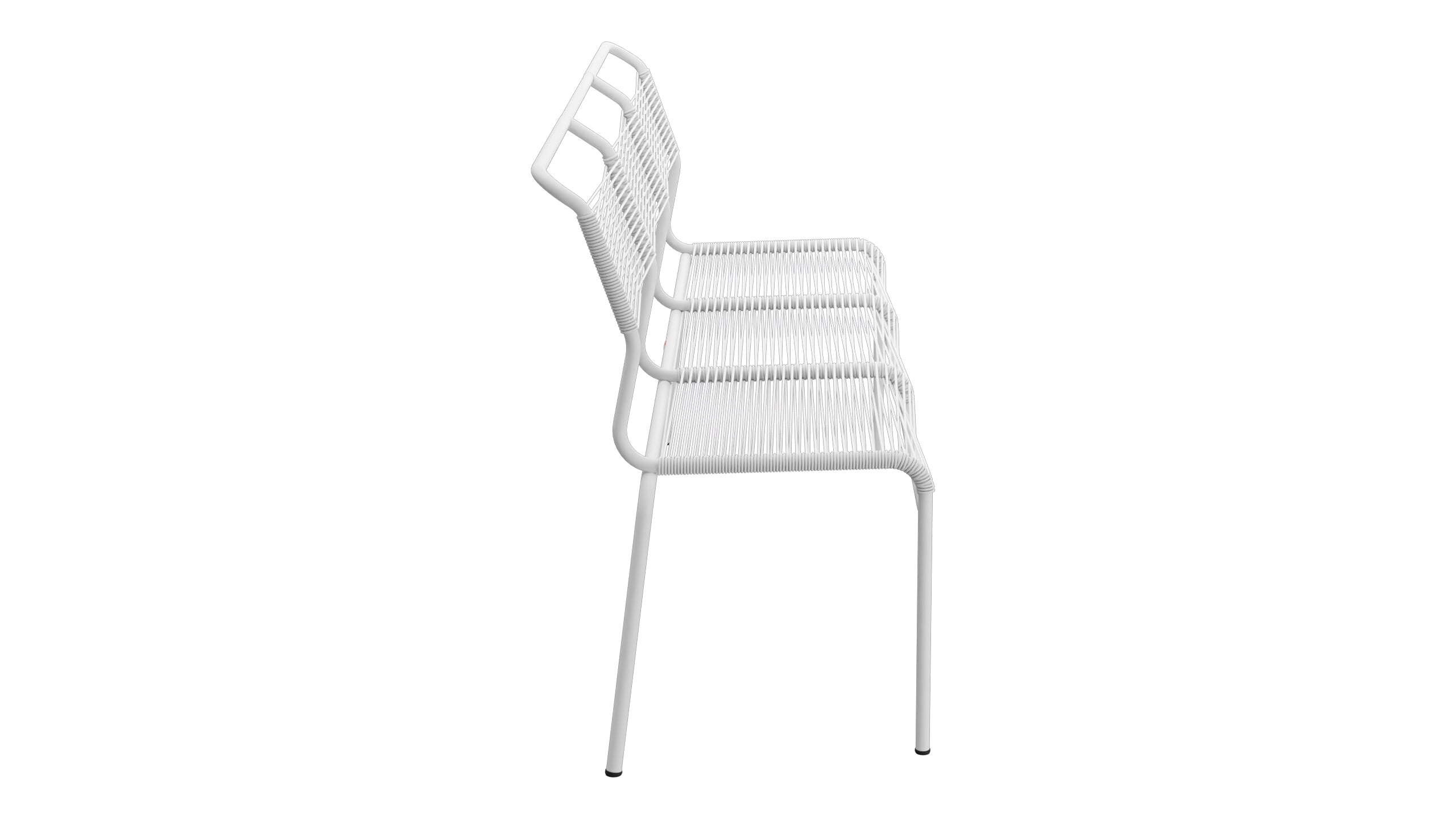 Säntis Spaghetti-3er-Gartenbank ohne Armlehne in Weiss präsentiert im Onlineshop von KAQTU Design AG. Gartenbank ist von Schaffner