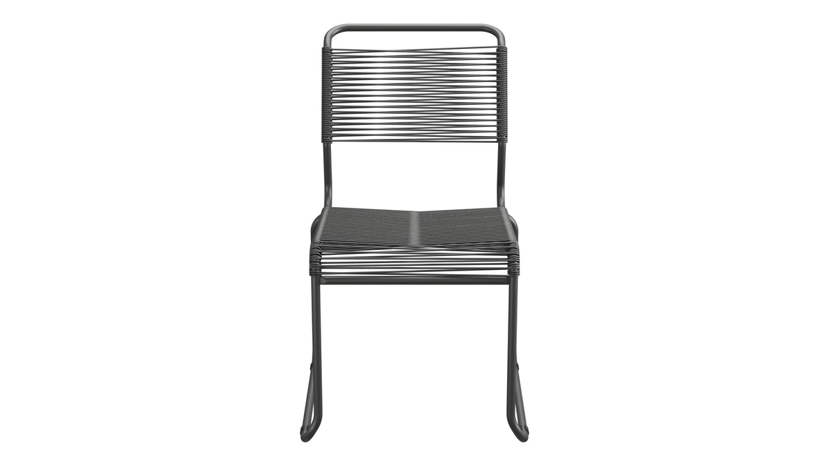 Spaghettistuhl Säntis mit Kufen in Anthrazit präsentiert im Onlineshop von KAQTU Design AG. Gartenstuhl ist von Schaffner