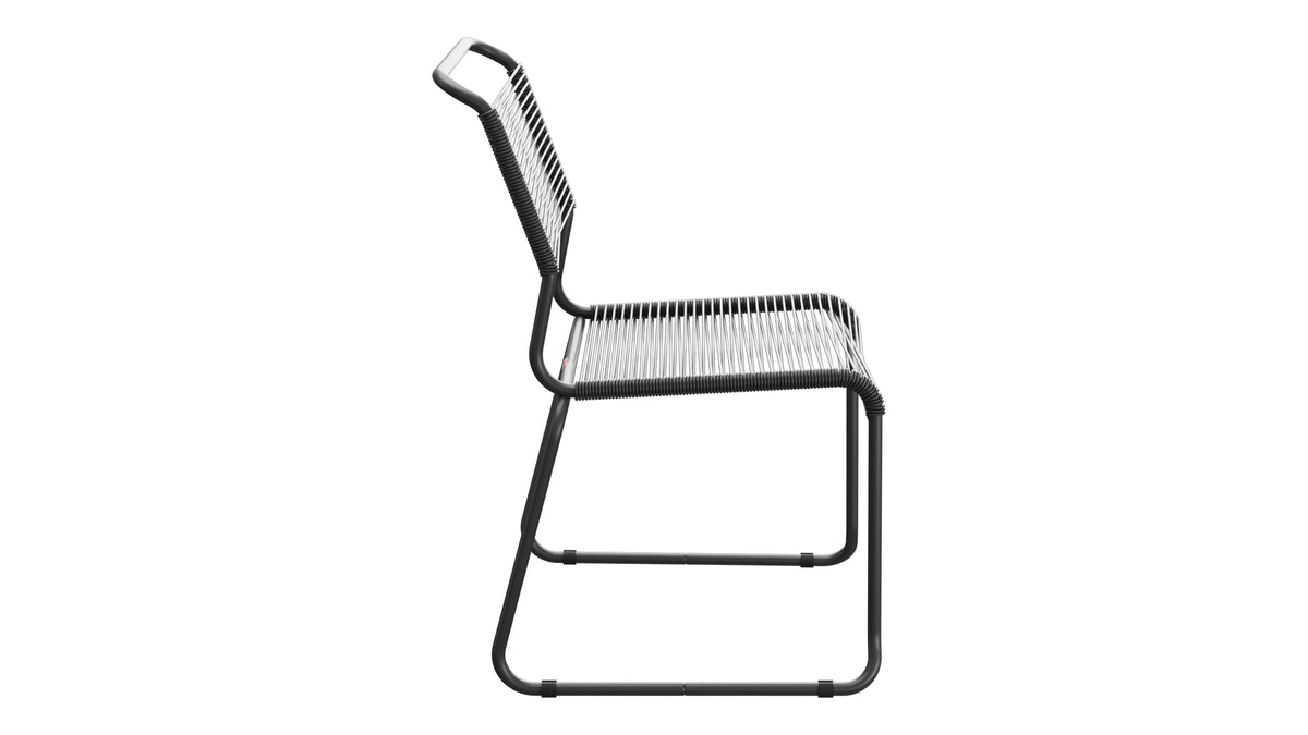 Spaghettistuhl Säntis mit Kufen in Anthrazit präsentiert im Onlineshop von KAQTU Design AG. Gartenstuhl ist von Schaffner
