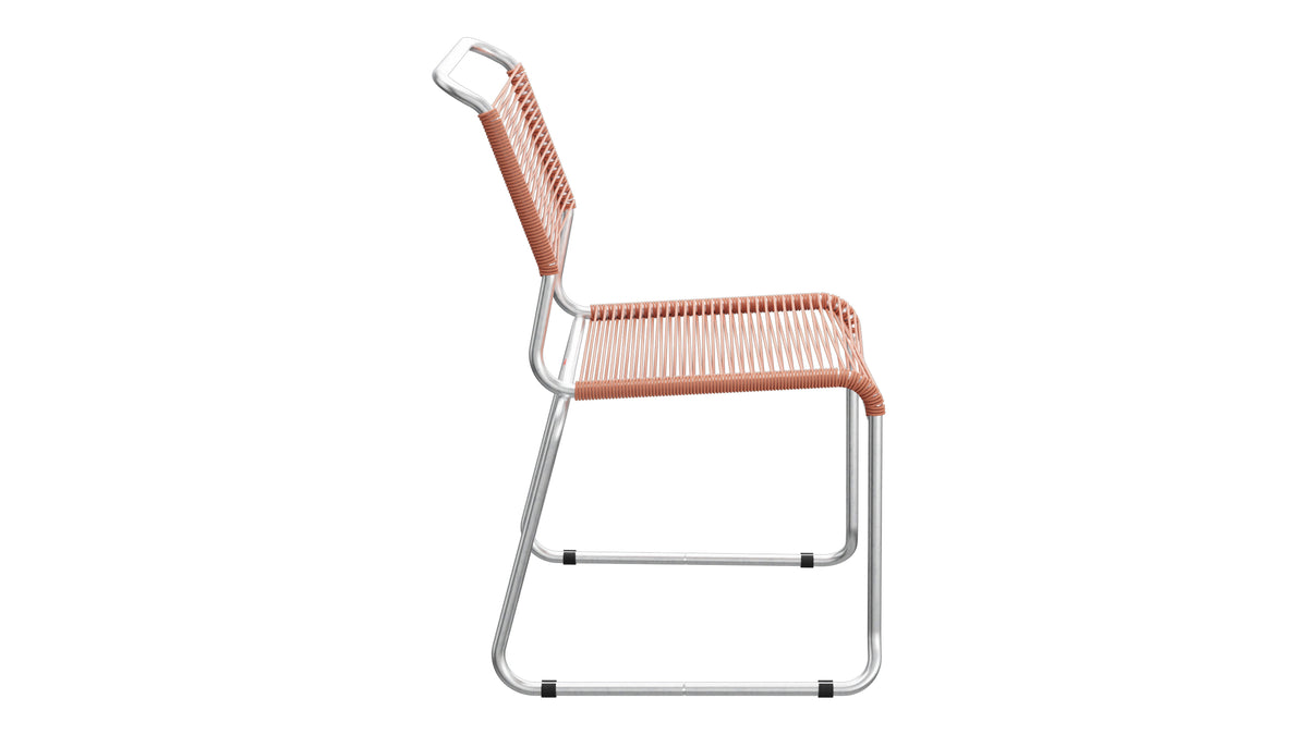 Spaghettistuhl Säntis mit Kufen in Pastellterracotta präsentiert im Onlineshop von KAQTU Design AG. Gartenstuhl ist von Schaffner
