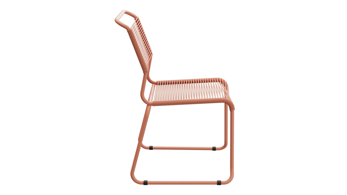 Spaghettistuhl Säntis mit Kufen in Pastellterracotta präsentiert im Onlineshop von KAQTU Design AG. Gartenstuhl ist von Schaffner