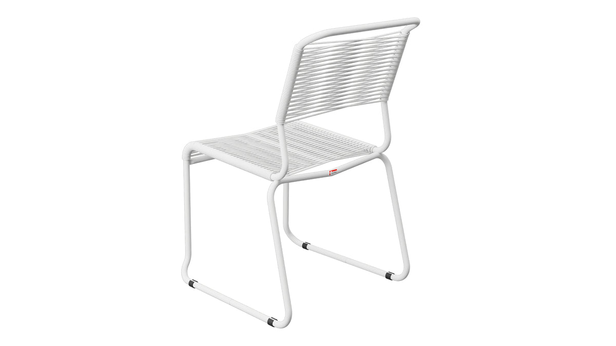 Spaghettistuhl Säntis mit Kufen in Weiss präsentiert im Onlineshop von KAQTU Design AG. Gartenstuhl ist von Schaffner