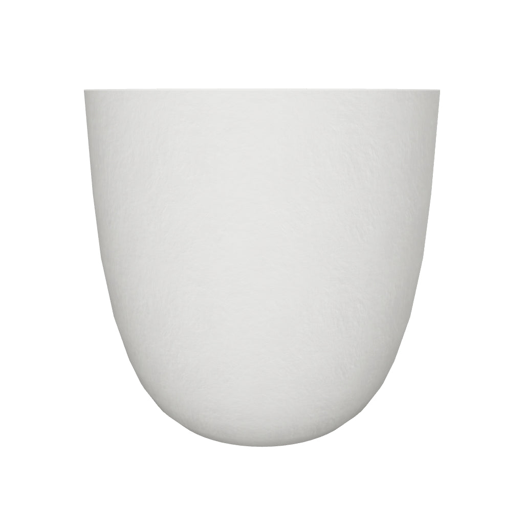 Weißer Aiguablava Blumenübertopf aus Zement Ø 56 cm von Kave Home, ideal für stilvolle Pflanzenpräsentation im Freien und drinnen.
