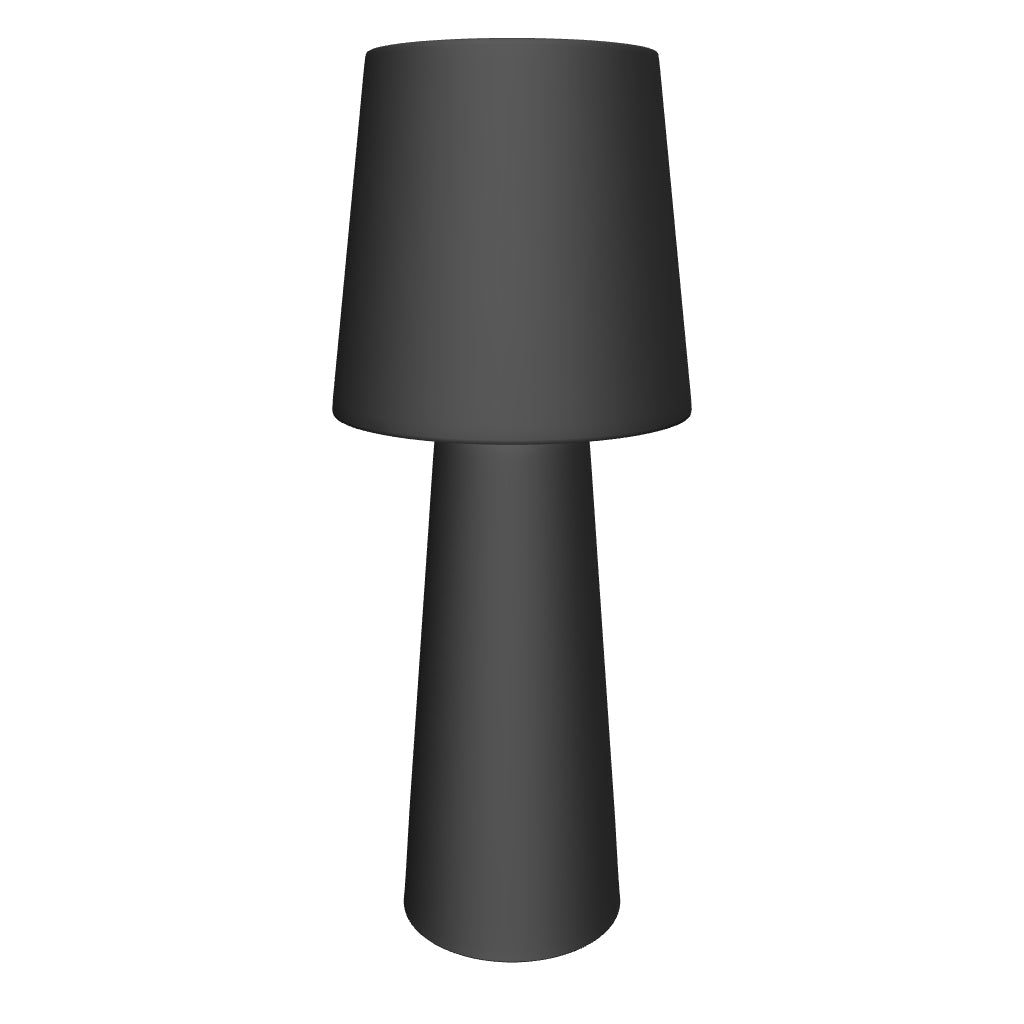 Große Arenys Outdoor Tischlampe aus robustem Metall mit stilvollem schwarzen Lack, perfekt für stimmungsvolle Beleuchtung im Freien.
