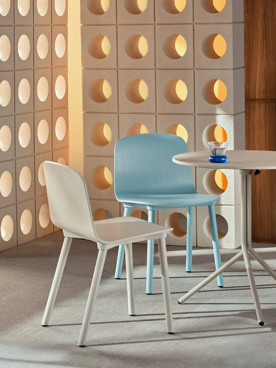 Nud ND1P14 - Stuhl aus Sperrholz mit Holzgestell in Gelb präsentiert im Onlineshop von KAQTU Design AG. Stuhl ist von Mdd