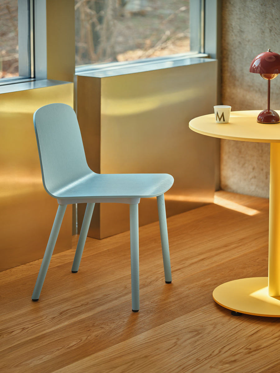 Nud ND1P14 - Stuhl aus Sperrholz mit Holzgestell in Gelb präsentiert im Onlineshop von KAQTU Design AG. Stuhl ist von Mdd