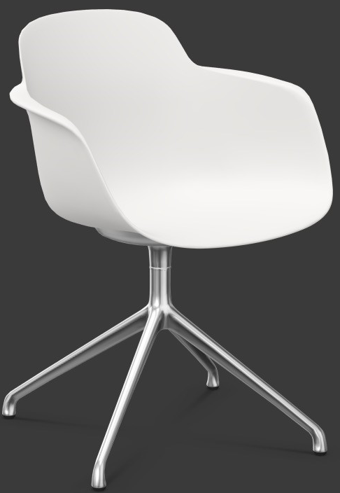 SICLA 4 Star in Weiss / Silber präsentiert im Onlineshop von KAQTU Design AG. Stuhl mit Armlehne ist von Infiniti Design