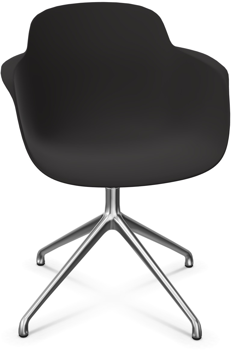SICLA 4 Star in Schwarz / Silber präsentiert im Onlineshop von KAQTU Design AG. Stuhl mit Armlehne ist von Infiniti Design