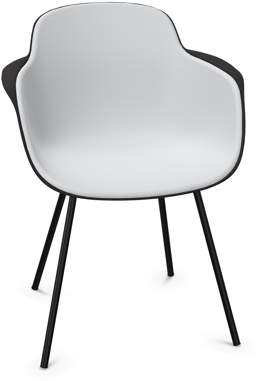 SICLA gepolstert in Grau / Schwarz präsentiert im Onlineshop von KAQTU Design AG. Stuhl mit Armlehne ist von Infiniti Design
