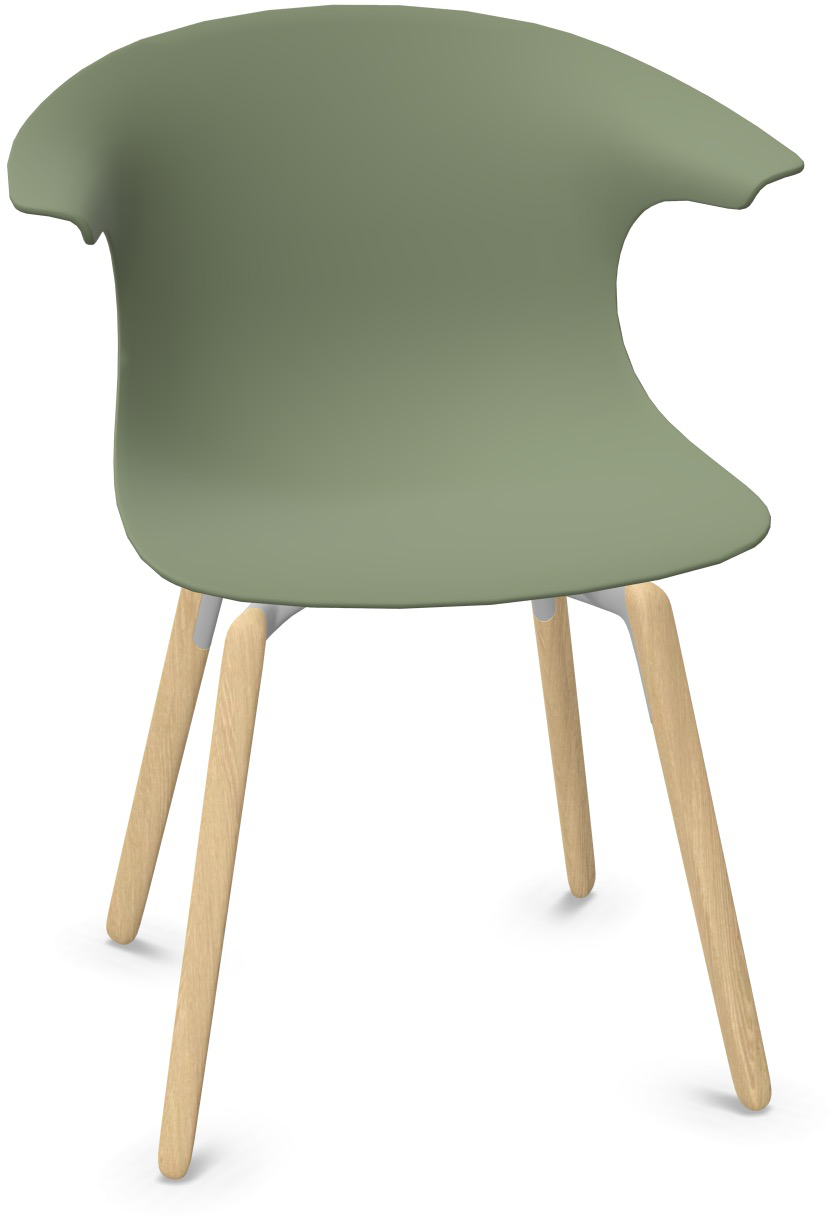 LOOP MONO Holz in Grün präsentiert im Onlineshop von KAQTU Design AG. Stuhl mit Armlehne ist von Infiniti Design