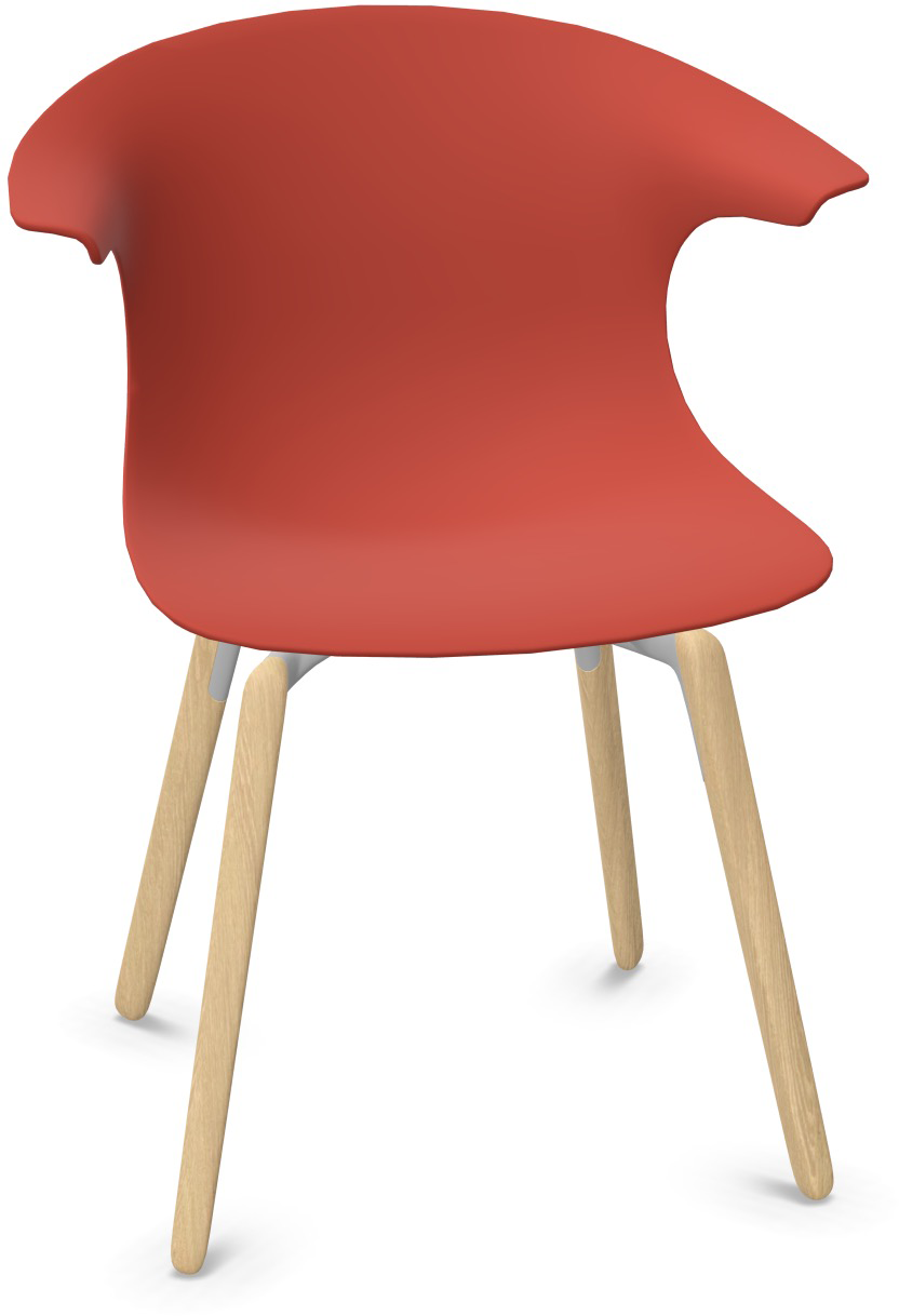LOOP MONO Holz in Rot präsentiert im Onlineshop von KAQTU Design AG. Stuhl mit Armlehne ist von Infiniti Design