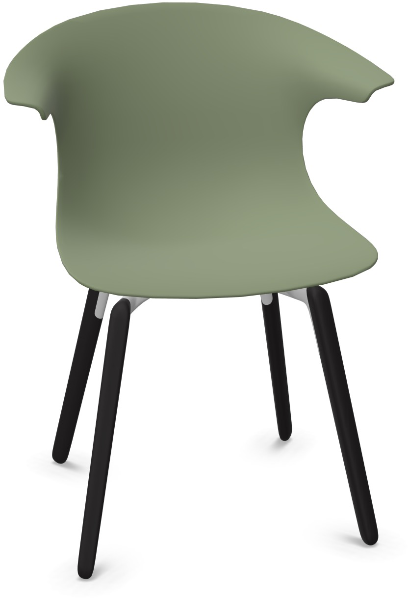 LOOP MONO Holz in Grün präsentiert im Onlineshop von KAQTU Design AG. Stuhl mit Armlehne ist von Infiniti Design