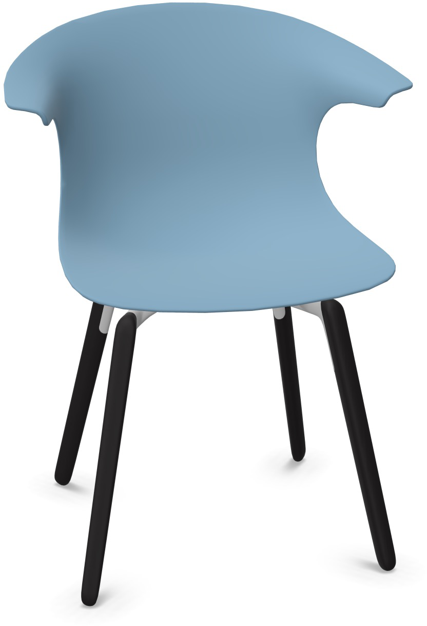 LOOP MONO Holz in Blau präsentiert im Onlineshop von KAQTU Design AG. Stuhl mit Armlehne ist von Infiniti Design