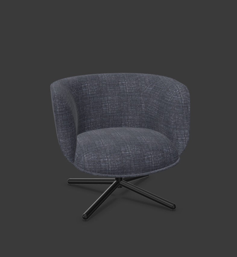 BOMBOM Drehsessel in Dunkelblau / Schwarz präsentiert im Onlineshop von KAQTU Design AG. Sessel mit Armlehnen ist von Infiniti Design