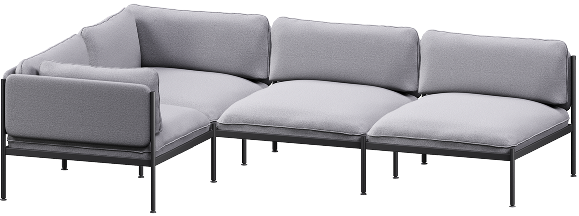 Toom Modular Sofa 4-Sitzer Konfiguration 2b in Pale Grey  präsentiert im Onlineshop von KAQTU Design AG. Ecksofa links ist von Noo.ma