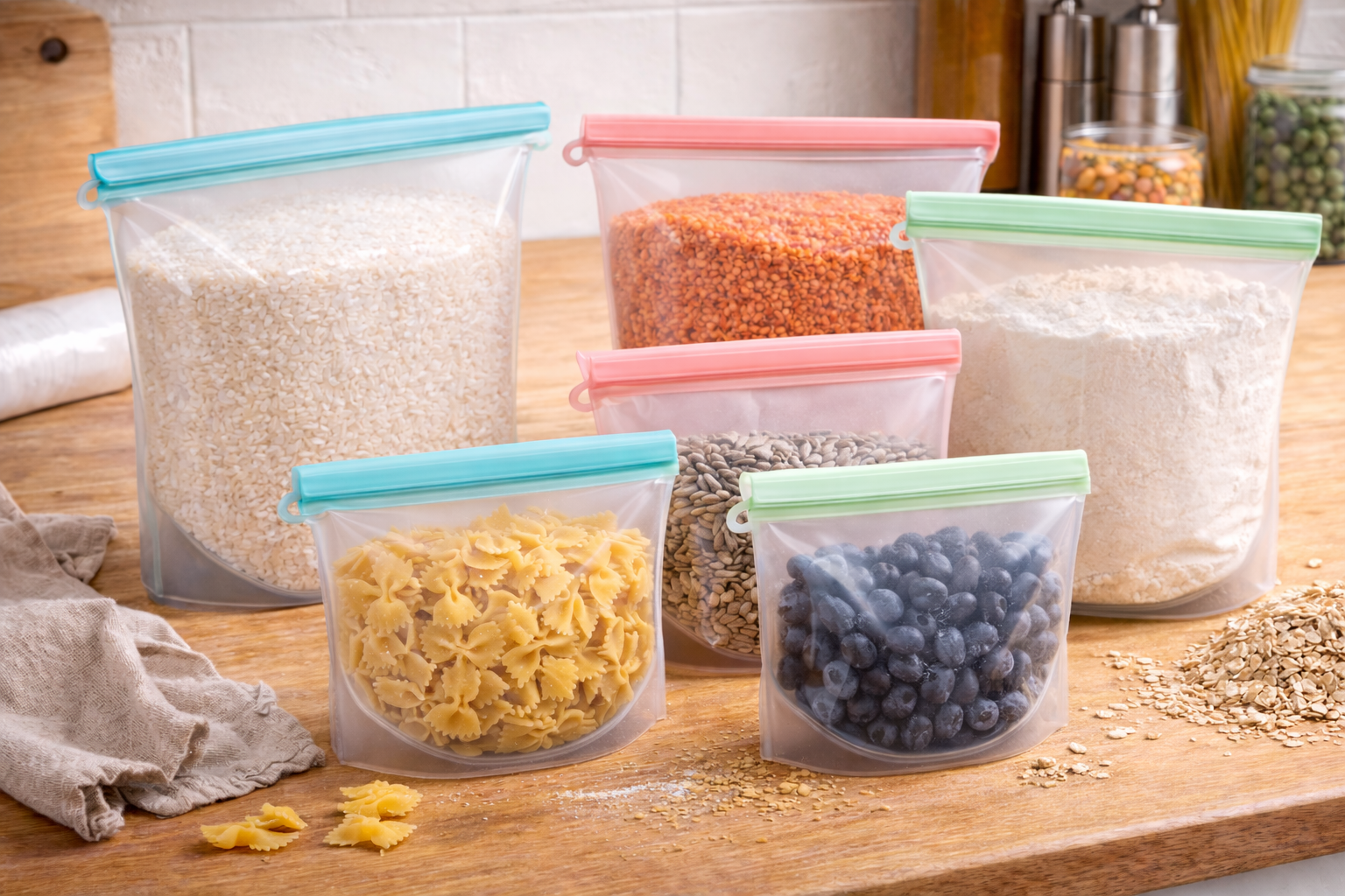 Entdecke die vielseitigen, langlebigen und wiederverwendbaren Aufbewahrungsbeutel von KAQTU – ideal für Ordnung, Lebensmittel und Reisen!