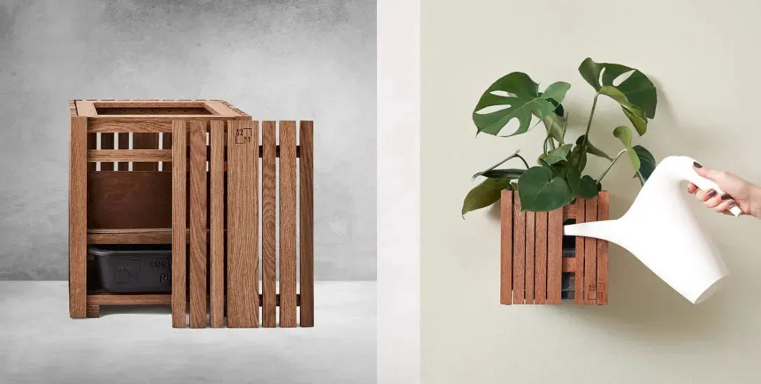 Stilvolle Pflanzgefäße der Squarely Copenhagen Kollektion im minimalistischen skandinavischen Design, präsentiert in einem modernen Wohnambiente.
