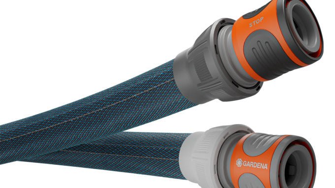 GARDENA Liano Xtreme Textil-Gartenschlauch als Set mit vormontierten Systemteilen im Garten