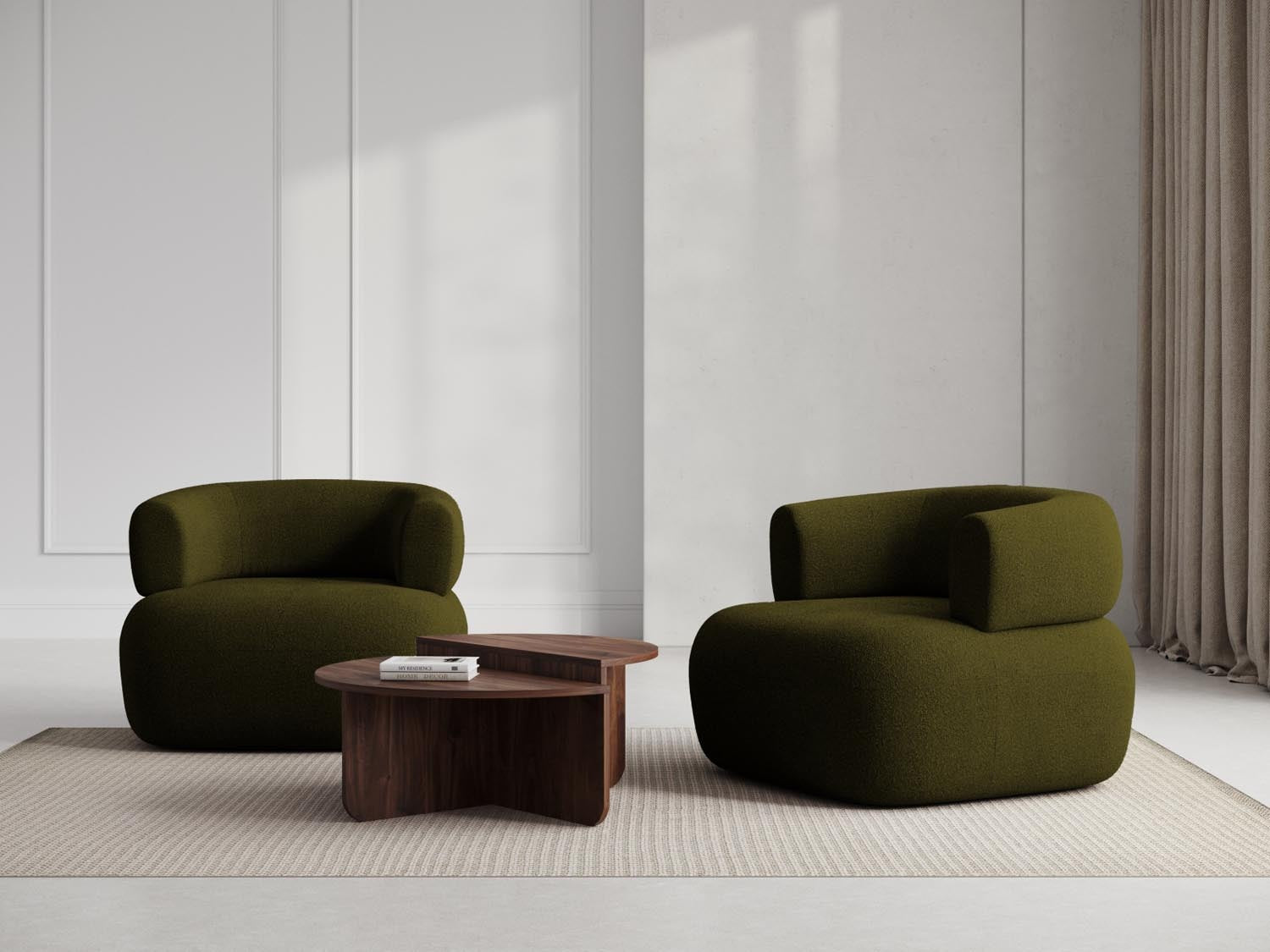 Eleganter Dutchbone Sessel in warmen Erdtönen, mit stilvollem Design und komfortabler Polsterung für jedes Zuhause.