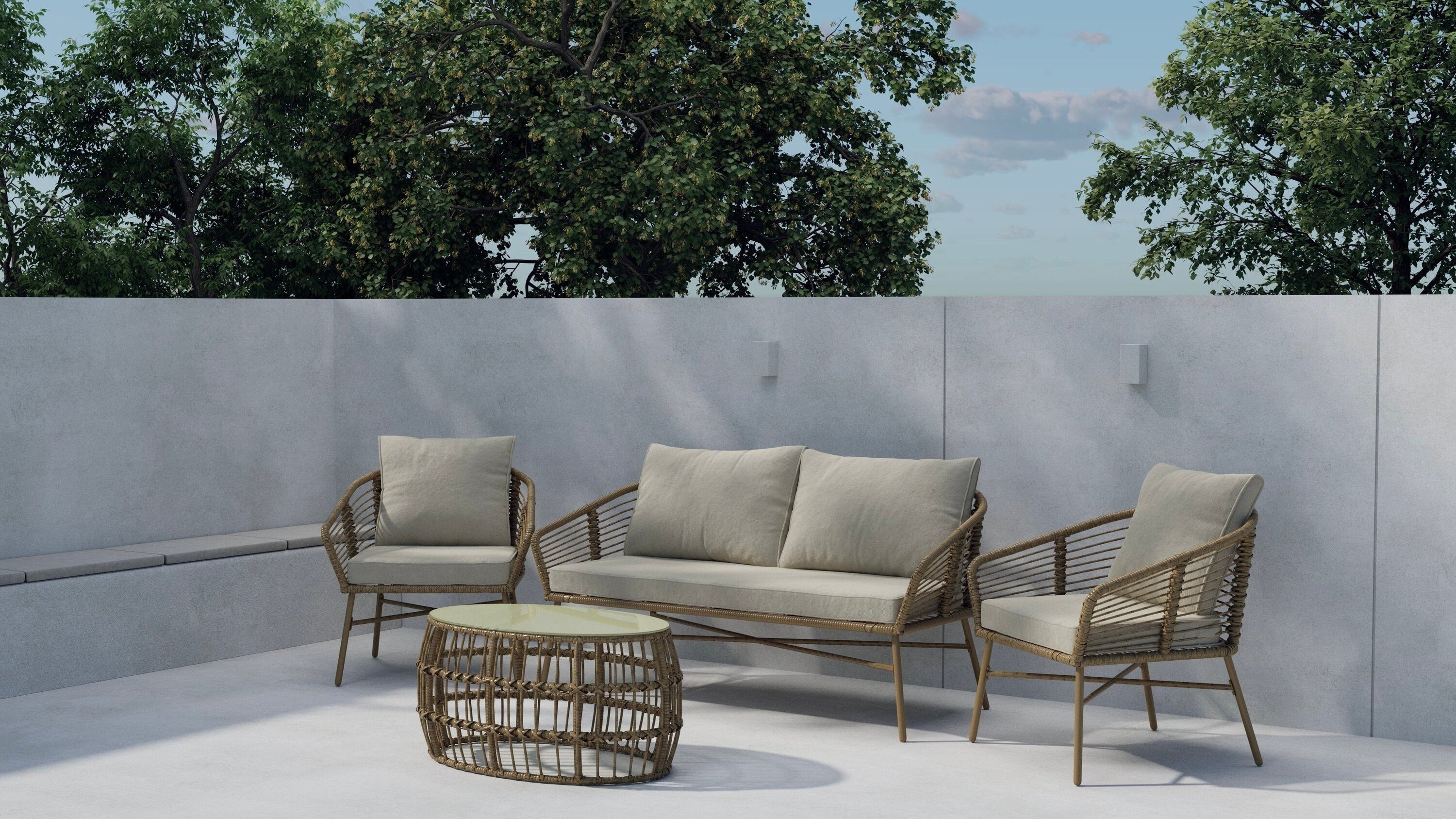 Moderne Outdoormöbel in stilvollem Design, ideal für entspannte Stunden im Freien, perfekt für Garten und Terrasse.