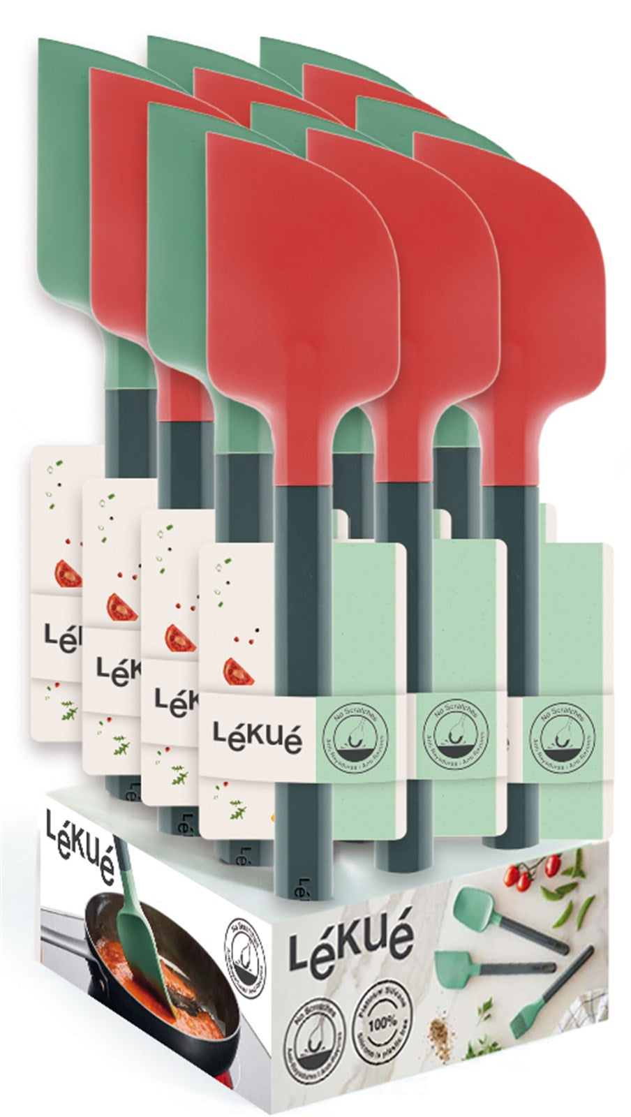 Display Spachtel 28 mm Grün &Rot in Grün präsentiert im Onlineshop von KAQTU Design AG. Backen ist von Lékué