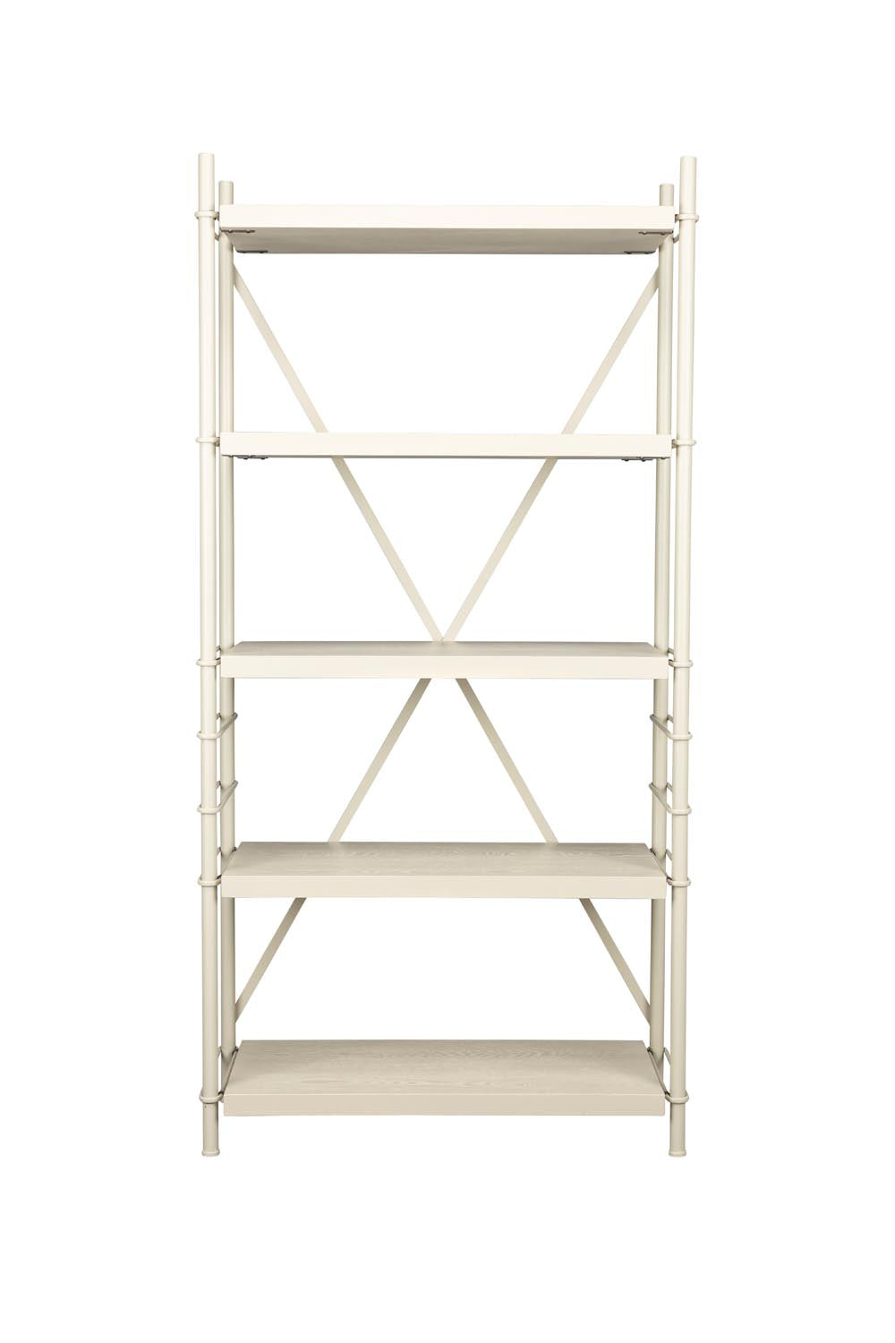 Das Iron Regal High von Dutchbone: Elegantes, robustes Design aus Eisen und Gummiholz, bietet großzügigen Stauraum und passt in jeden Raum.
