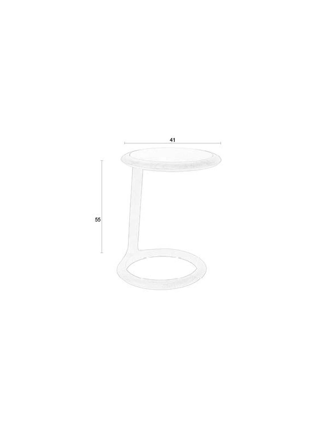 Doppio Beistelltisch von Zuiver: Elegantes Design mit doppelten Ringen, aus Akazienholz und Travertin. Praktisch und stilvoll für jedes Zuhause.