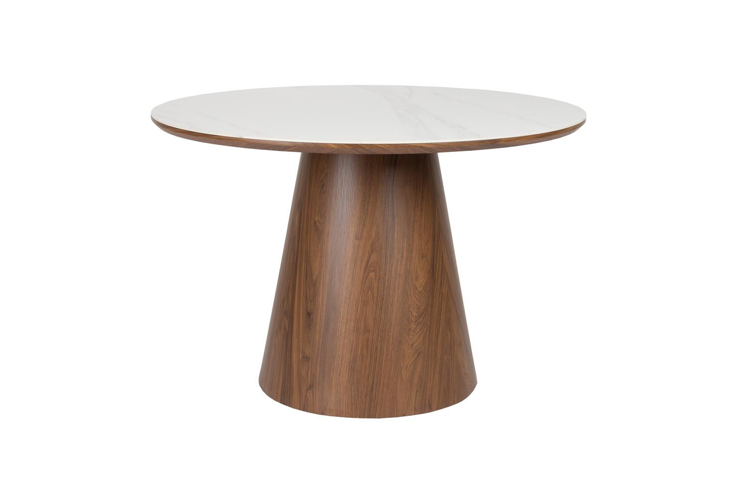 Eleganter Almira Esstisch Round: Robustes MDF, runde Form, vielseitig, ideal für moderne und skandinavische Esszimmer.
