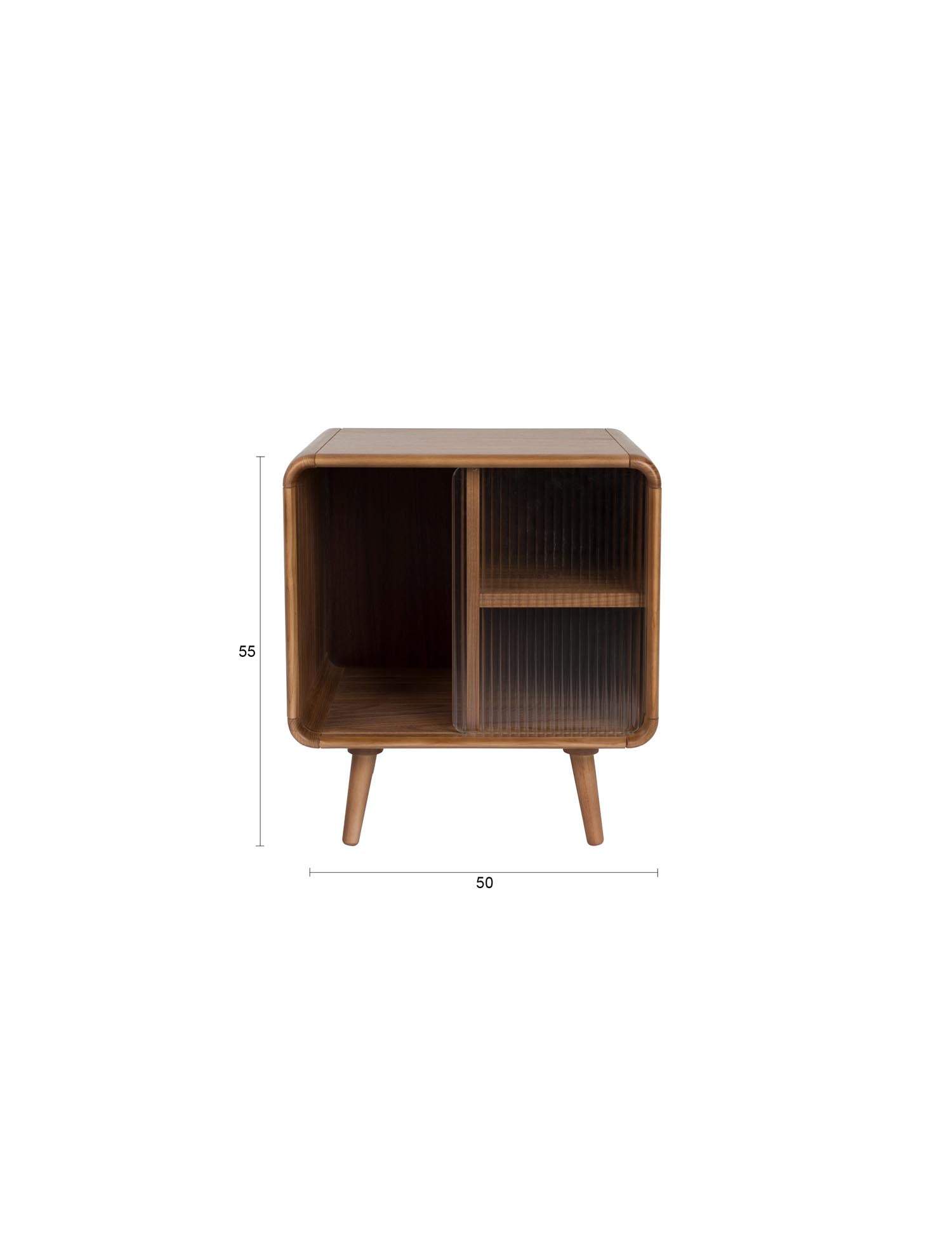 Moderner Beistelltisch aus Holz und Metall, ideal als Nachttisch. Stilvolles Design, praktisch und hochwertig verarbeitet.