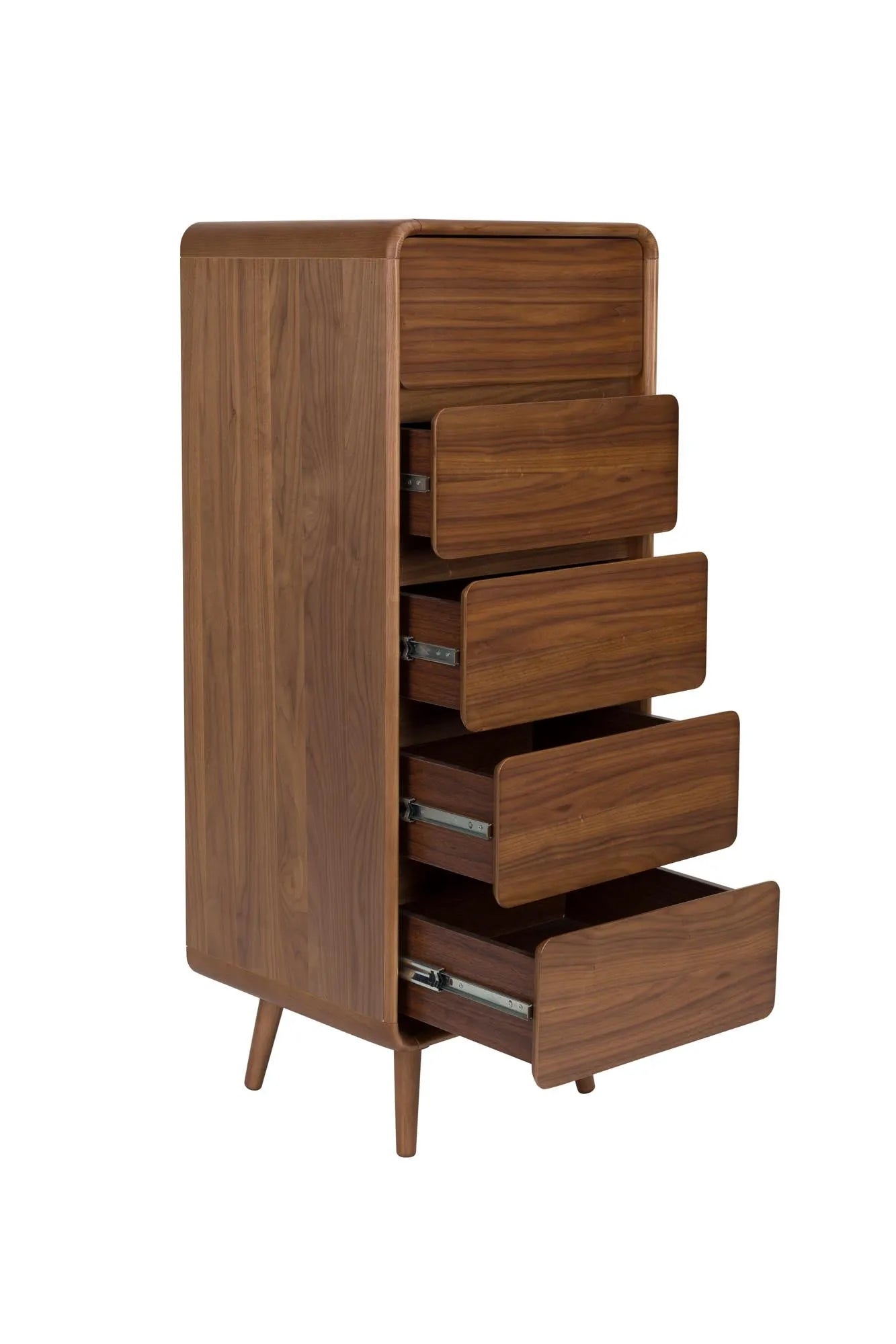 Das Cabinet Rise von Zuiver: Elegantes Eschenholz-Design mit geriffelter Glasschiebetür, vielseitig als Schrank oder Kommode.