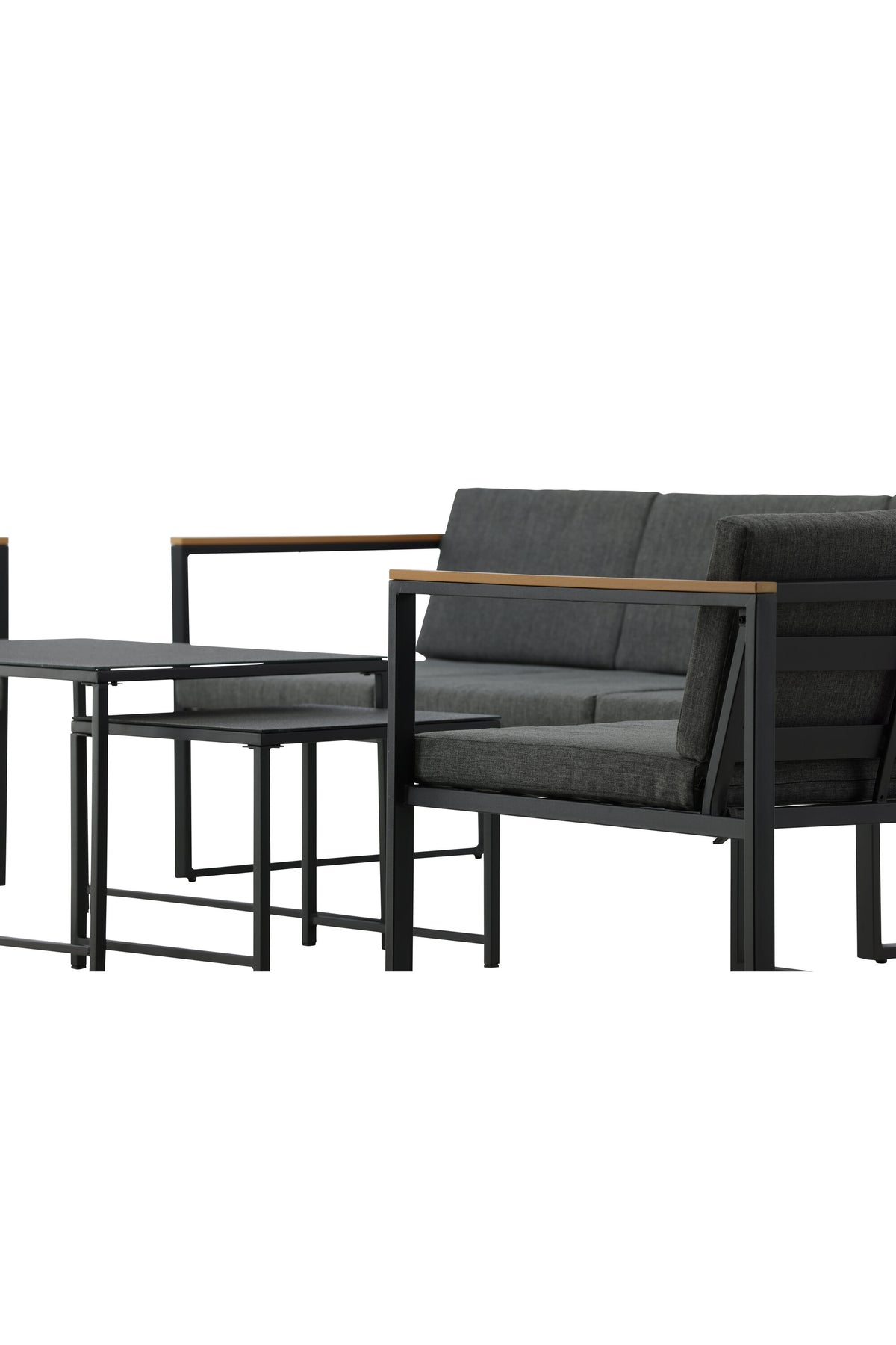 Dakar Sofa Outdoorset 90cm in Schwarz präsentiert im Onlineshop von KAQTU Design AG. Loungeset ist von Venture Home