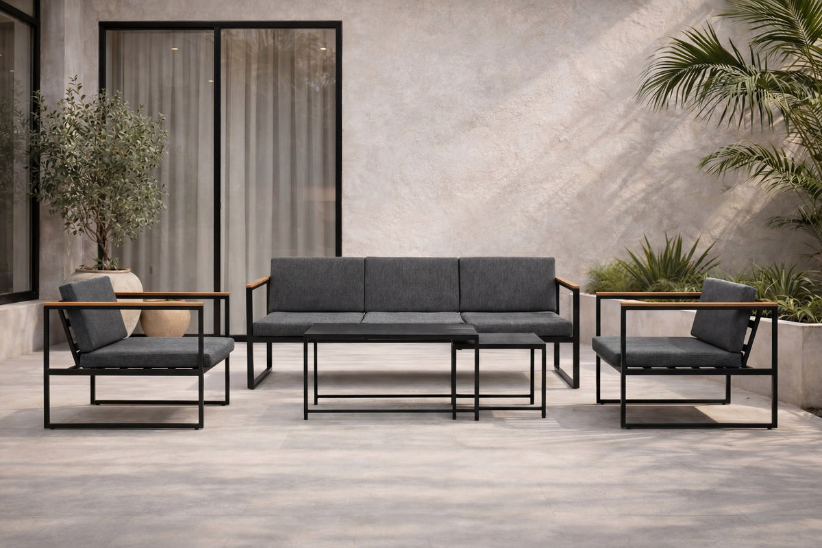 Dakar Sofa Outdoorset 90cm in Schwarz präsentiert im Onlineshop von KAQTU Design AG. Loungeset ist von Venture Home