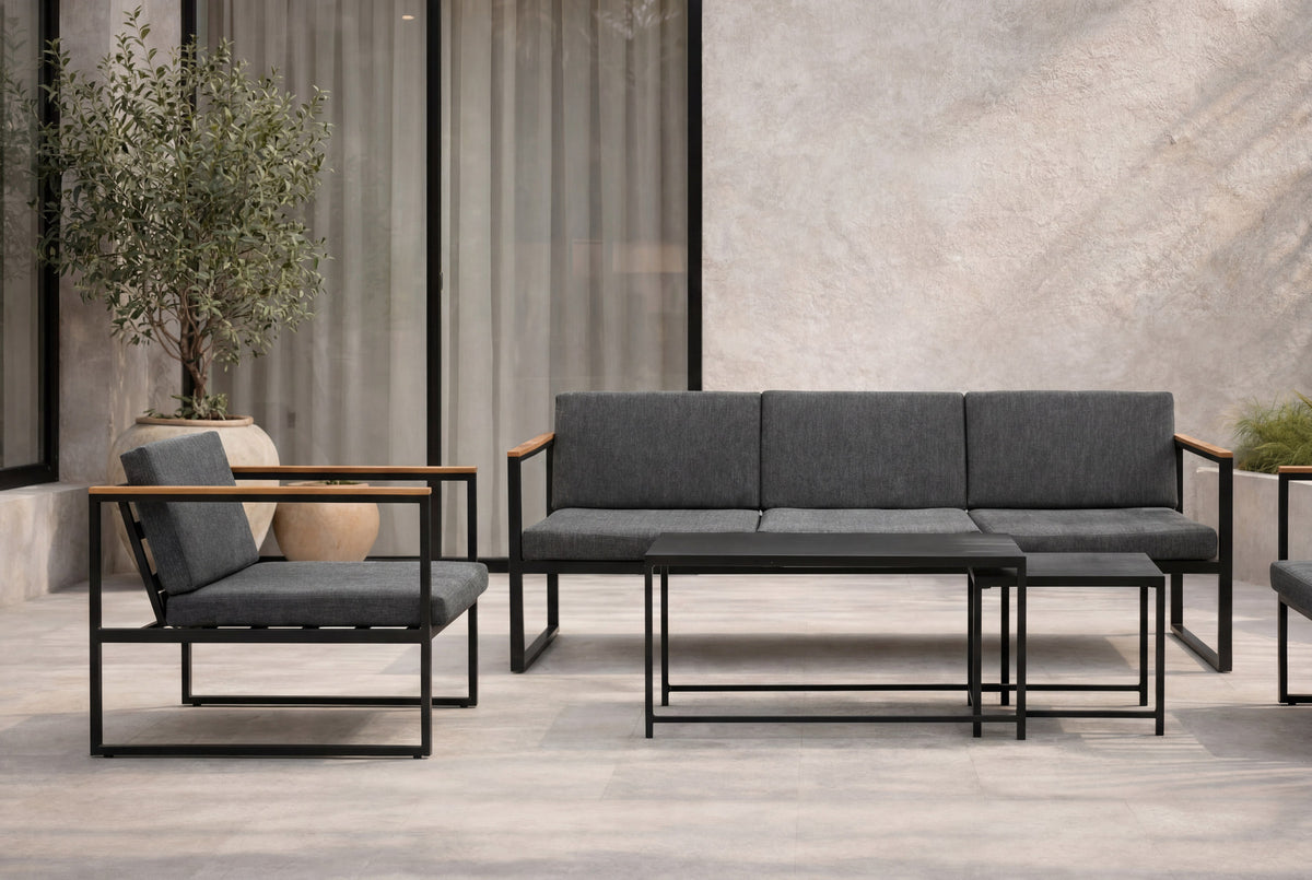 Dakar Sofa Outdoorset 90cm in Schwarz präsentiert im Onlineshop von KAQTU Design AG. Loungeset ist von Venture Home
