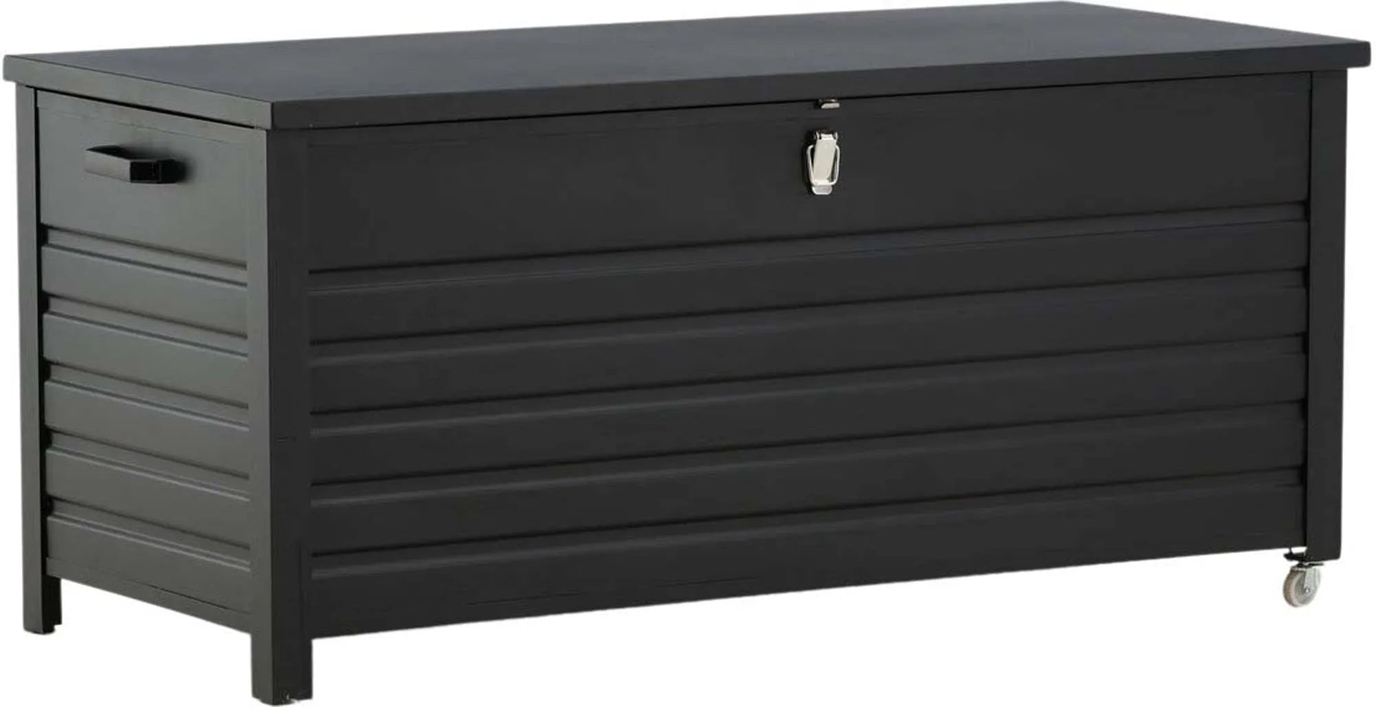 Elegante, wetterfeste Elsa Kissenbox aus Aluminium von Venture Home: stilvolle Aufbewahrung für Gartenkissen.
