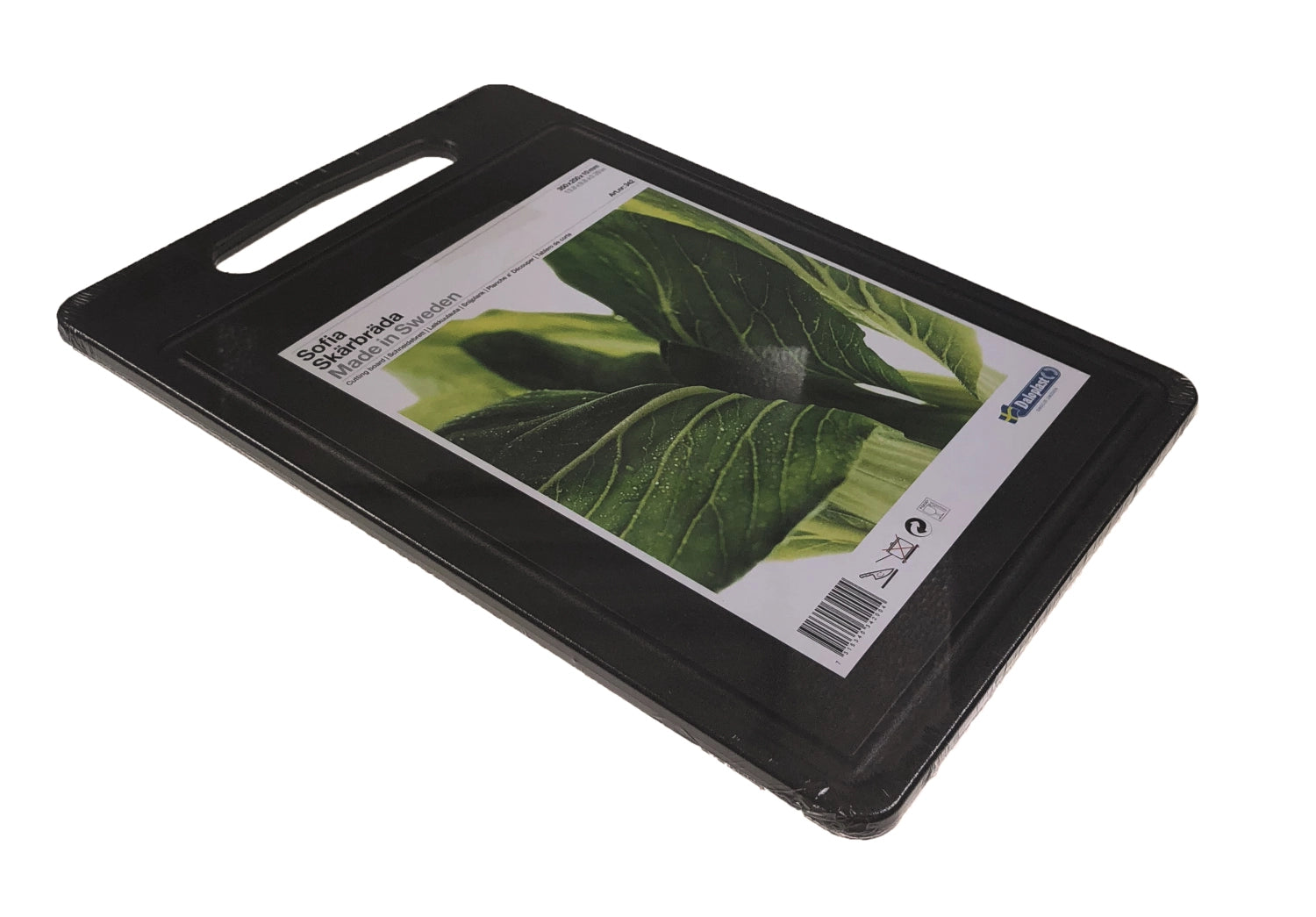 Planche à découper sofia 35x25x1cm trou de poignée et jus trille noir