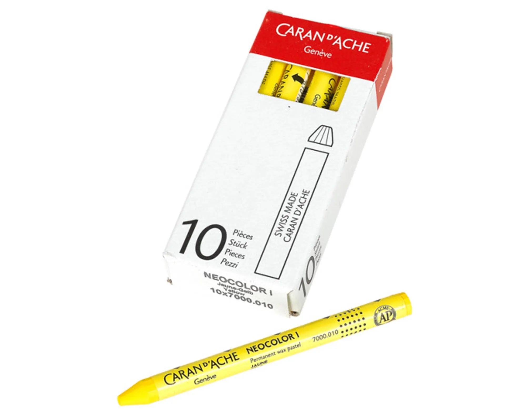 CARAN D'ACHE Fettkreide 10 Stück gelb in  präsentiert im Onlineshop von KAQTU Design AG. Büromaterial ist von CARAN D'ACHE