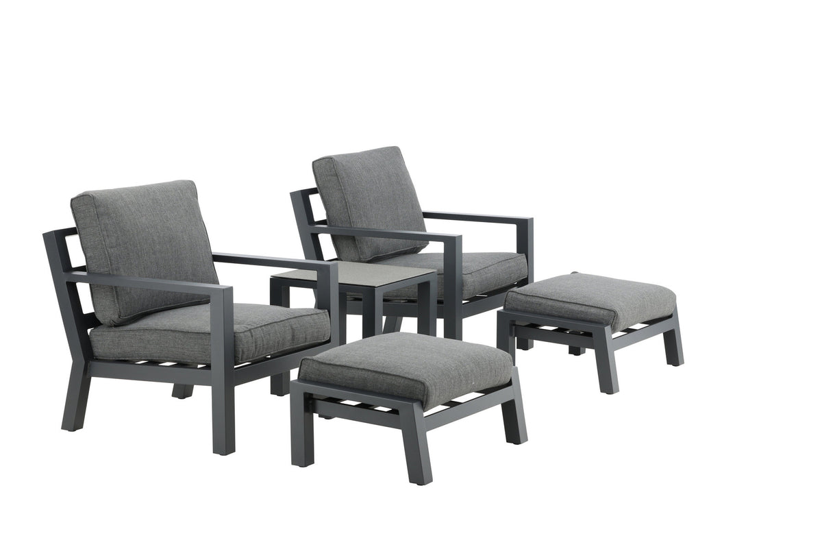 Barcelona Lounge Outdoorset 50cm in Schwarz präsentiert im Onlineshop von KAQTU Design AG. Loungeset ist von Venture Home