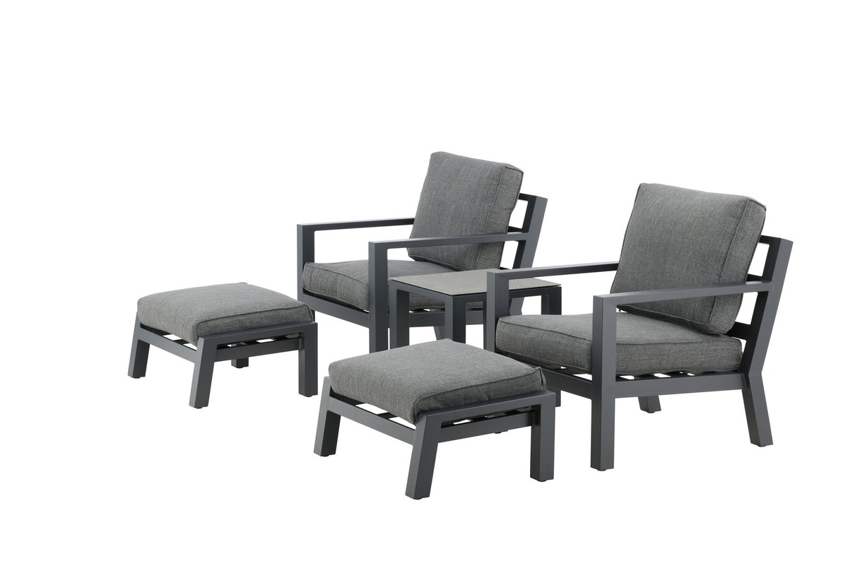 Barcelona Lounge Outdoorset 50cm in Schwarz präsentiert im Onlineshop von KAQTU Design AG. Loungeset ist von Venture Home