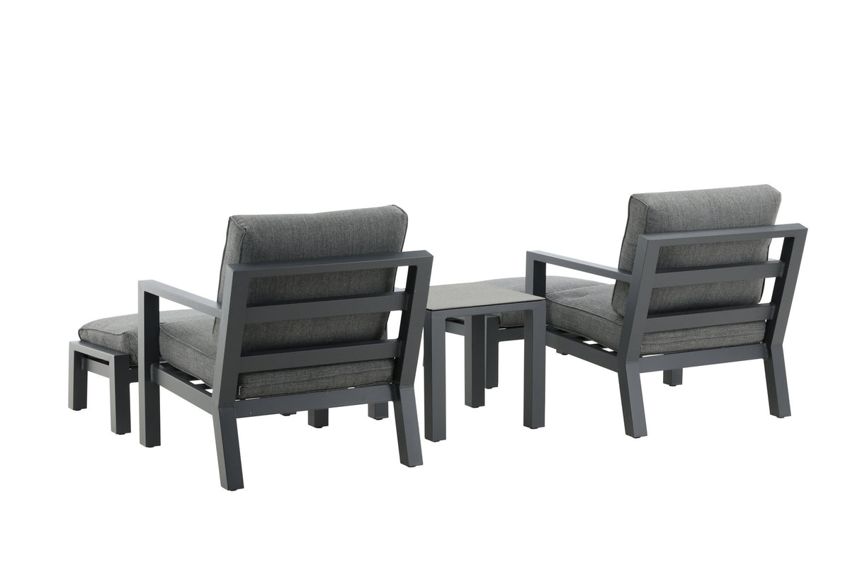 Barcelona Lounge Outdoorset 50cm in Schwarz präsentiert im Onlineshop von KAQTU Design AG. Loungeset ist von Venture Home