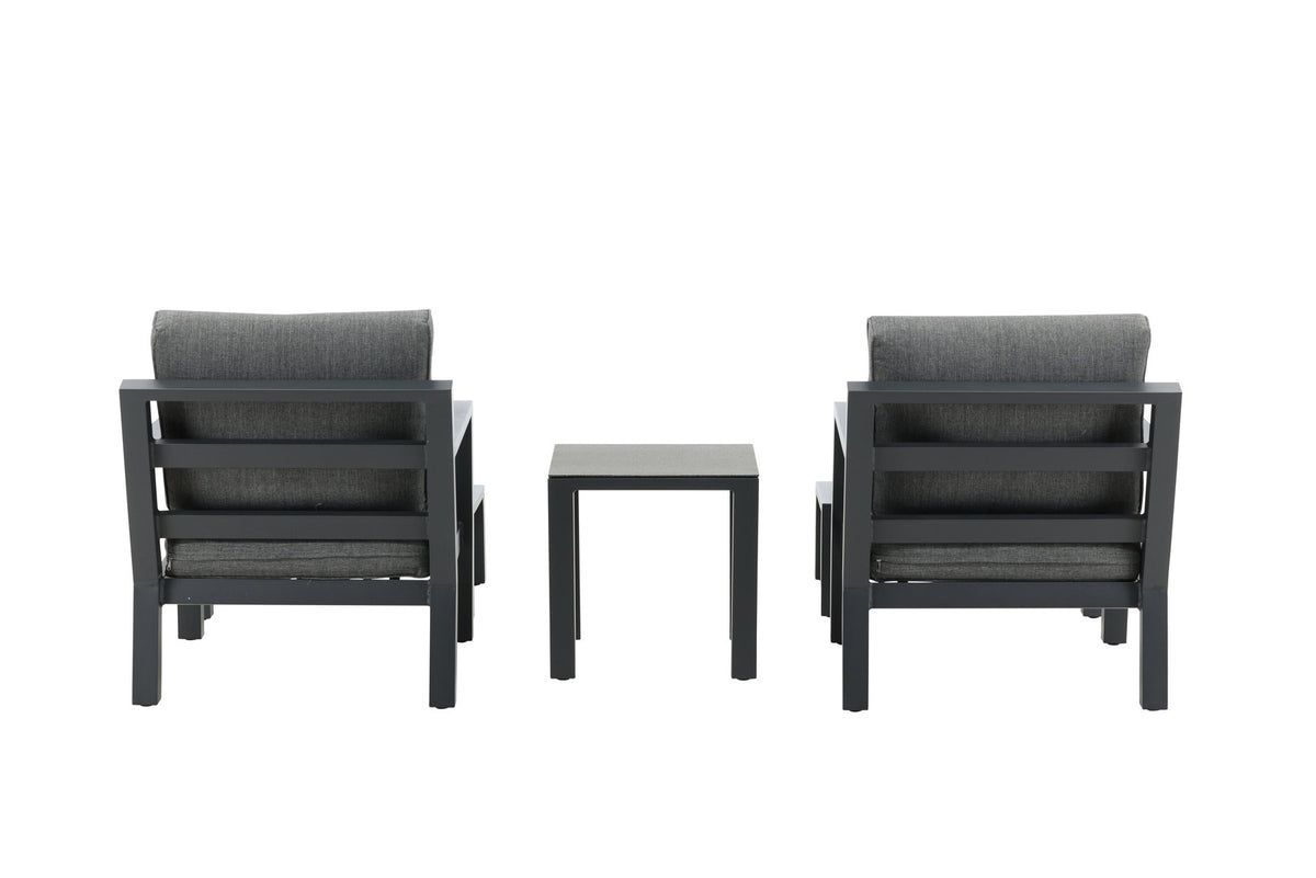Barcelona Lounge Outdoorset 50cm in Schwarz präsentiert im Onlineshop von KAQTU Design AG. Loungeset ist von Venture Home