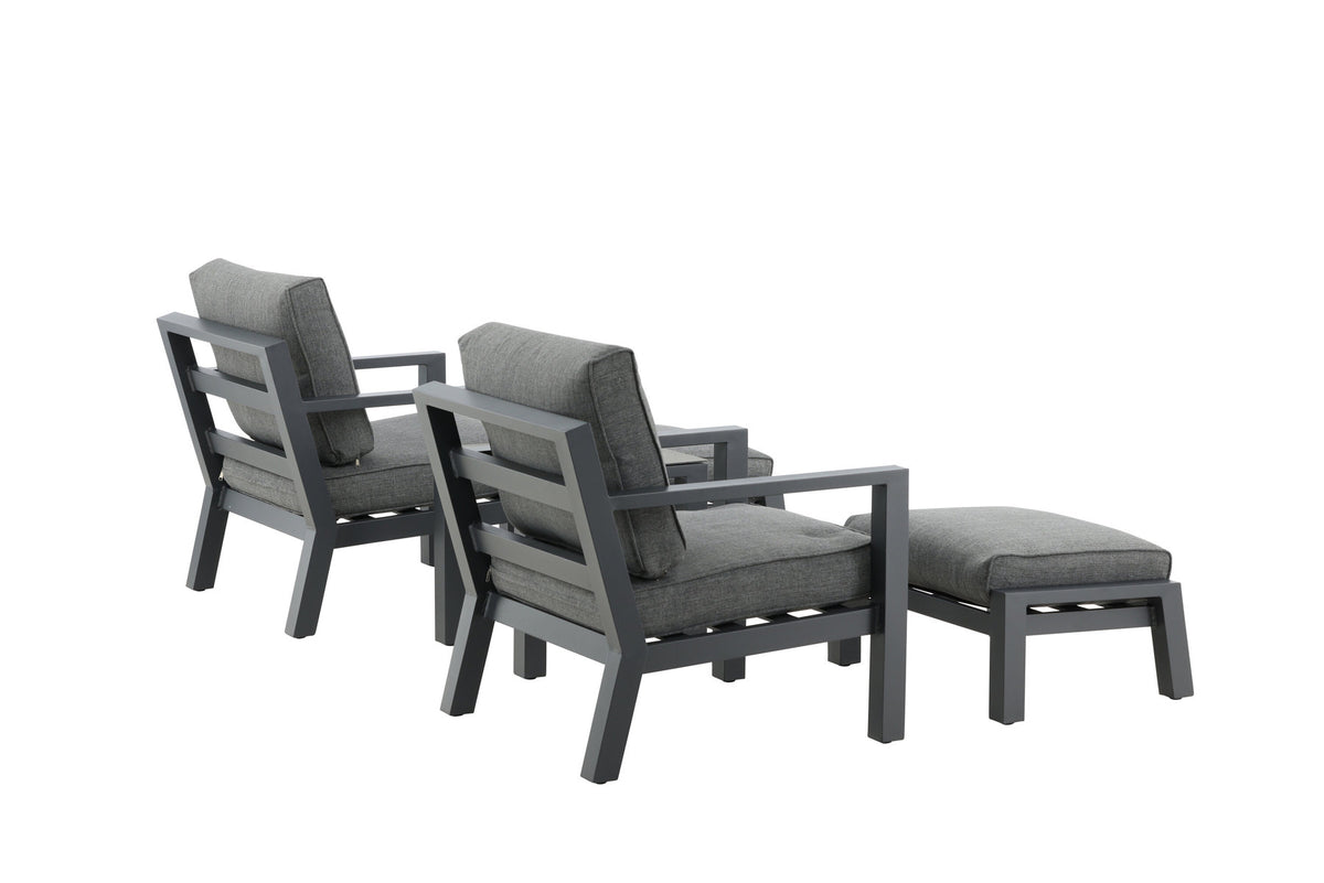 Barcelona Lounge Outdoorset 50cm in Schwarz präsentiert im Onlineshop von KAQTU Design AG. Loungeset ist von Venture Home