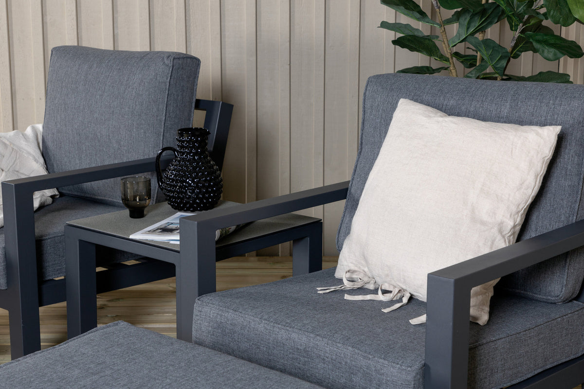 Barcelona Lounge Outdoorset 50cm in Schwarz präsentiert im Onlineshop von KAQTU Design AG. Loungeset ist von Venture Home