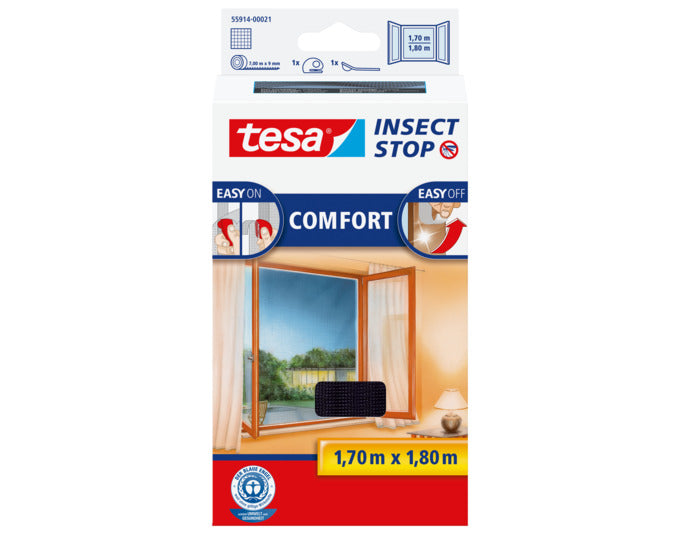 TESA Fliegengitter Comfort Fenster 1.7x1.8 m anthrazit in  präsentiert im Onlineshop von KAQTU Design AG. Insektenabwehr ist von TESA